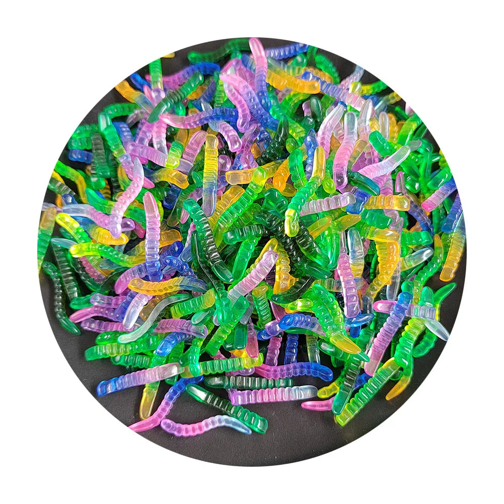 100pcs/Lot Mixed Plastic Twisty Worm Insect Educational Toy Simulated Crawling Insect Animal Doll House Decorations Toys