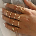 Free Sample Factory Wholesale Ring 11pcs Simple Creative Woman Love Pineapple Wave Ring Set