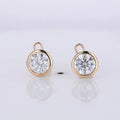 Starsgem 1tcw CVD HPHT D VVS2 Round Cut Solid Gold 14K  Lab Grown Diamond Bezel Setting Earring Studs