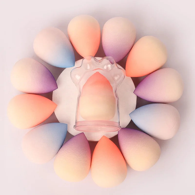 Magical Rainbow Beauty Sponge Gradient Color Egg Super Soft Custom Blender Latex Free Wholesale Sponge Makeup