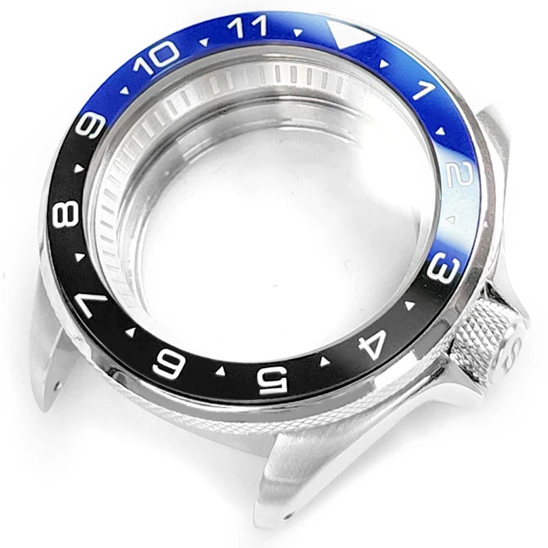Custom Logo Stainless Steel Watch Case Bezel Insert with Sapphire Glass SKX007 Case Cover 3'O Clock Crown NH35/36 Movement Parts