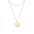 2 Pcs/set Custom Multi Layered Women Stainless Steel 13mm Layered Round Disc Pendant Necklace Set