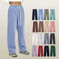 Custom Logo Cotton Unisex Wide Leg Jogger Sweatpants Fleece Straight Leg Sweatpants Mens