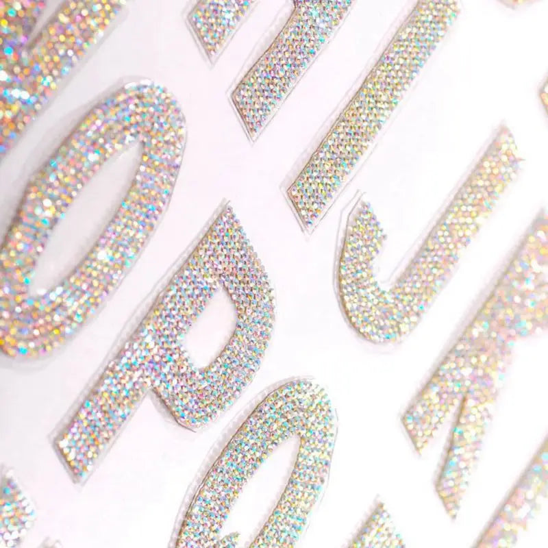 Capital Alphabet Rhinestone Letter Patches Iron on Hotfix Glass  Iron on Letter Rhinestones