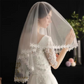 Queens Gown Exquisite Embroidered Flower Edge Bridal Veils Soft Mesh Wedding Dress Accessories