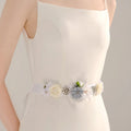 Wedding Dress Decorated Waistband Belt for Women Ribbon Waist Accessories Bridal Fabric Flower Sash Belt