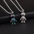 Hip Hop Necklace Titanium Steel Necklace Men's Fashion 3D Metal Astronaut Spaceman Anodizing Plating Pendent Chain Necklace