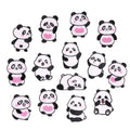 Custom Made Kawaii Panda Style Self-adhesive Stick on Embroidery Patches for Kids Clothes