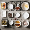 Hot Sale Creative Ceramic Condiment Dish Divided Lattice Snack Dish Taste Dish Style Restaurant Hotel Sauce Bowl