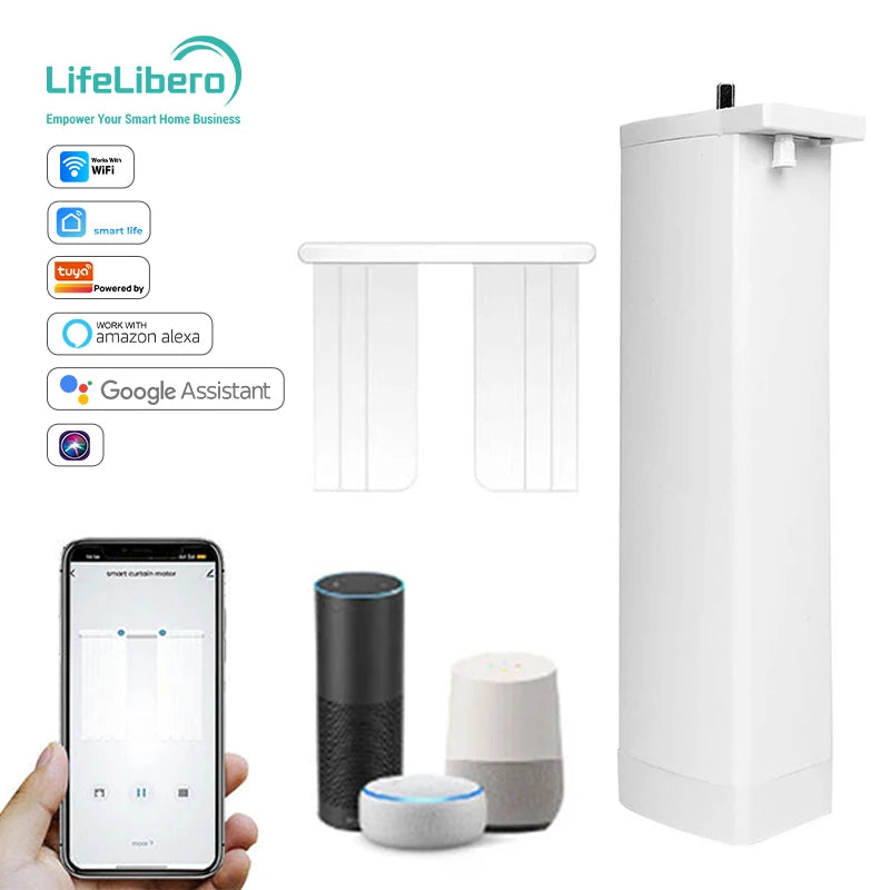 SZMYQ 3rd Generation 46kg Smart Home Indoor Curtain Motor Shorter Tuya App Alexa Remote Control Modern Motorized Shutter 3rd