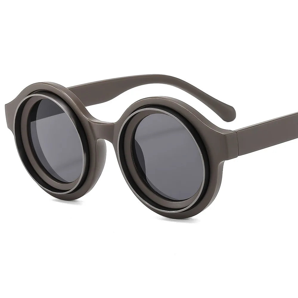 JH-22109 New Round Sunglasses Fashion Double Circle Wholesale Sunglasses for Men Women