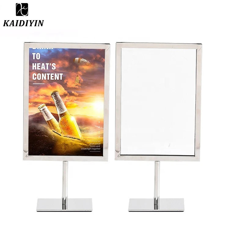 Modern Stainless Steel Sign Stand Factory Hot Sale Advertising Billboard Poster Display Water Holder Billboard