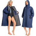 Custom Thicken Fleece Lining Windproof Wild Men Swim Parka Robe Waterproof Parka Robe Jacket Adult Warm Poncho Parka Jacket Coat