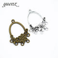 YuenZ Antique Silver Color Flower-shaped Porous Pendant Charms Pendants Jewelry Making DIY Handmade Craft 35*25mm G120