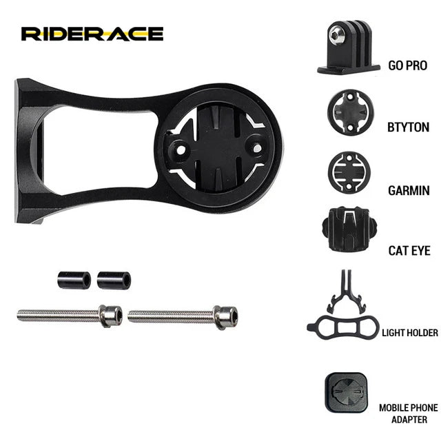 RIDERACE Bicycle Computer Camera Holder Aluminum Alloy Bike Phone Support Handlebar Stopwatch Extension Mount Bracket for Garmin