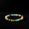 8mm Natural Multicolor Amazonite Quartz Beads Bracelet Stylish Elastic Beaded Bracelet for Men and Women Healing Stone Jewelry