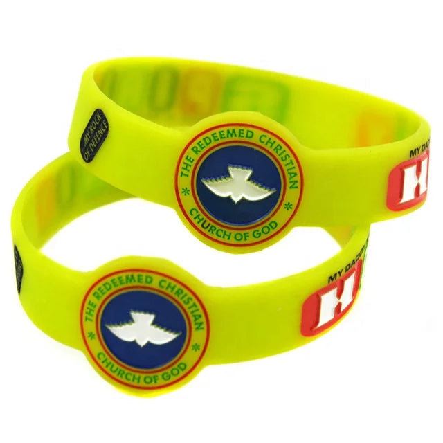 Promotional Gifts Event 1 Inch Silicone Waterproof Debossed Color Fill Wristbands Watch Shape Custom Design Bracelet