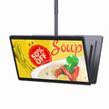 43 49 55 Inch Ceiling Mounted Double Sided Window Facing Menu Board Digital Advertising Indoor Display Hanging Screen
