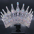 4 Inches Tall AB Stones Pageant Crown Customize Rhinestone Beauty Tiara Miss World Crowns