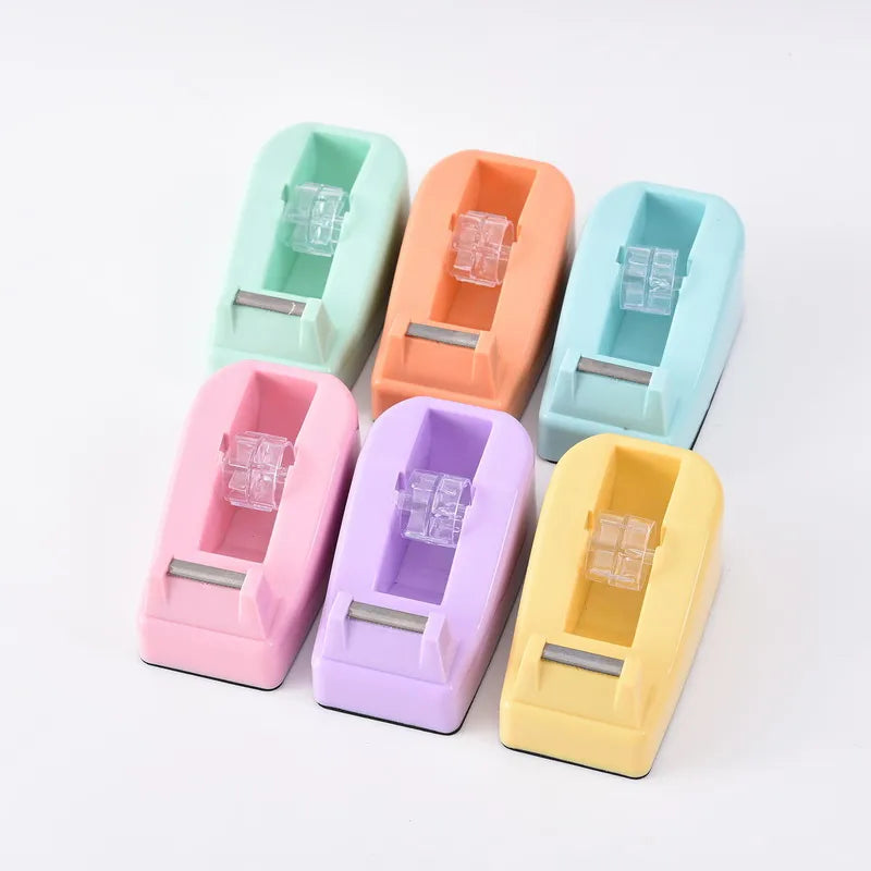Office Desktop Stationery High Quality Tape Holder Macaron Tape Candy Color Cutter Desktop Packaging Organize Tape Dispenser