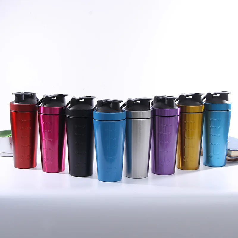 FX Factory 800ml Single Wall 304 Stainless Steel Water Bottle 739ml Protein Shaker with Lid Joyshaker for GYM Drinkware