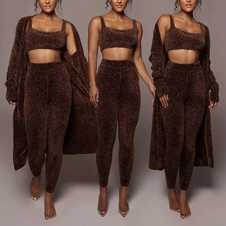 Women's Clothing 2026 Outfit Coat and Vest Top With Middle Waist Pants Sets Womens Clothing 3 Piece Pants Set Women