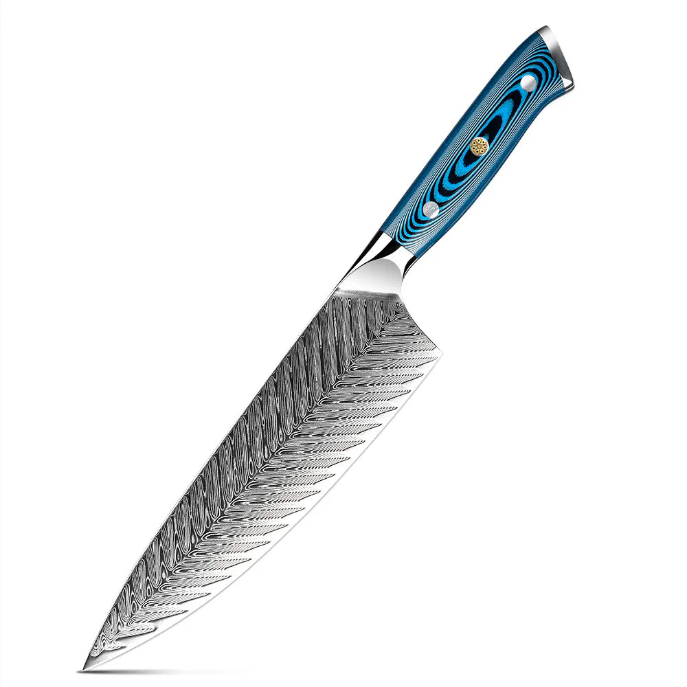 Professional 8inch 73layer AUS10 Damascus Steel Chef Knives with Pakkawood Handle