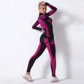 Seamless Knitted Long Sleeve Yoga Suit Women Breathable Moisture Wicking Long Sleeve Sports Running Fitness Pants