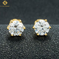 Ready to Ship Zuanfa Jewelry Round Shape VVS GRA Certificate Moissanite Diamond Sterling Silver Screw Back Stud Hip Hop Earrings