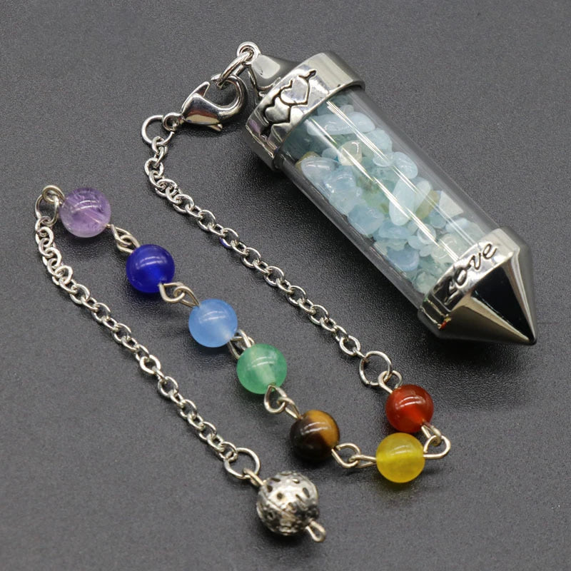 Crystal Crafts HUIYING Welcomed style Energy Crystal Wishing Bottle Balancing Healing Meditation Pendulum wholesale for decoration