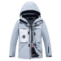 OEM Custom Winter Sportswear Hooded Waterproof Breathable Rip-Stop Thick Warm Snowboard Ski Jacket Zipper Plus Size Unisex