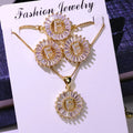 Bling Jewelry Clear Cubic Zirconia Alphabet Letter Earring Pendant Necklaces and Bracelet A-Z Initial Jewelry Sets for Women