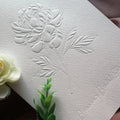3D Embossed Floral White Texture Paper Bridal Shower Party Invitation Card With Custom Print Fold Card