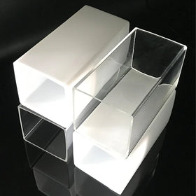 Yishun Wholesale Clear and Milky White Color Square Pmma Pipe Plastic Acrylic Rectangle Tube