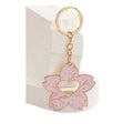 Pink Sakura Cherry Blossom Keychain for Car Cute Flower Pendant Key Chain for Women Bottle Opener Backpack Charm Accessories