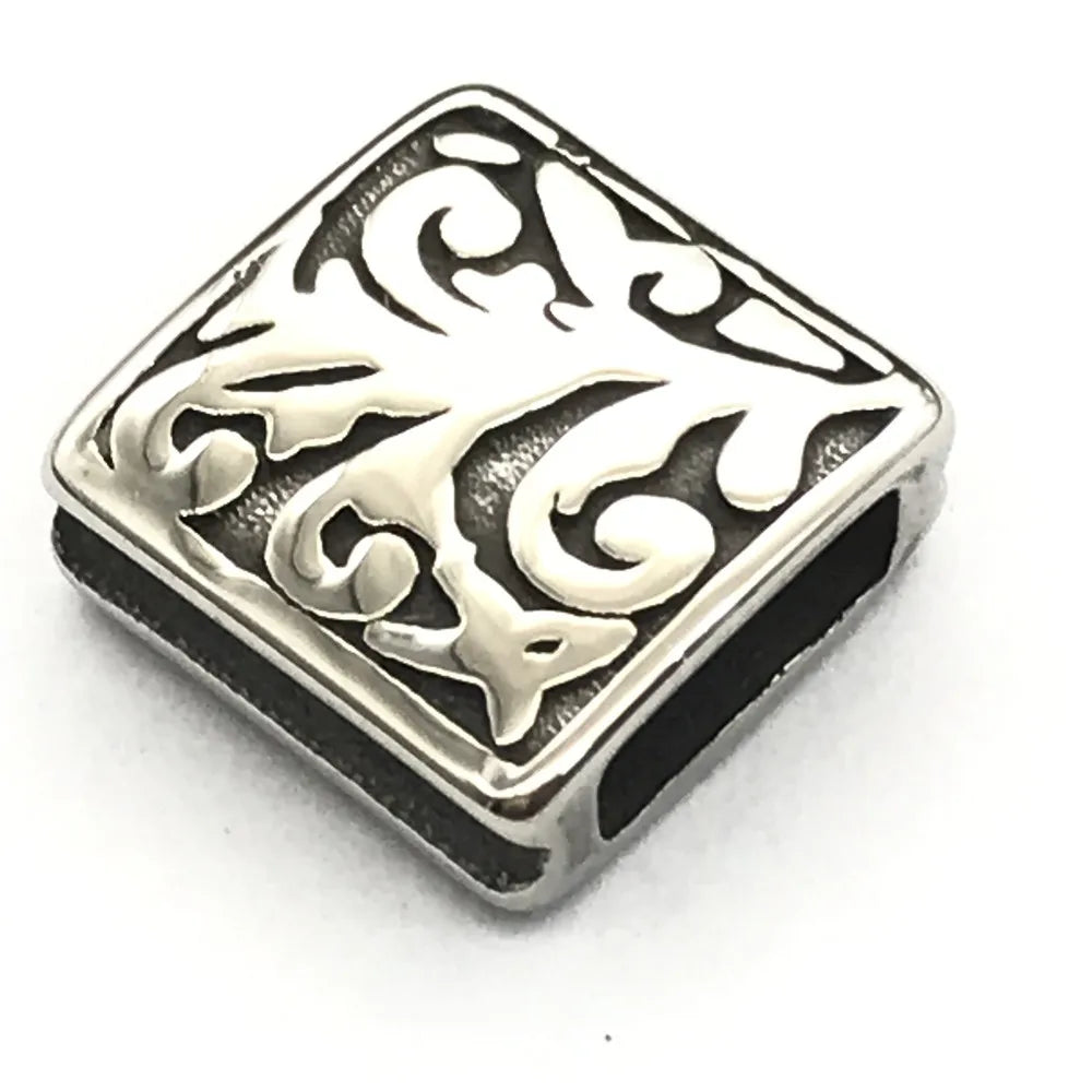 BXNK043 Wholesale High Quality Custom Engraved Stainless Steel logo Beads for Bracelet Jewelry