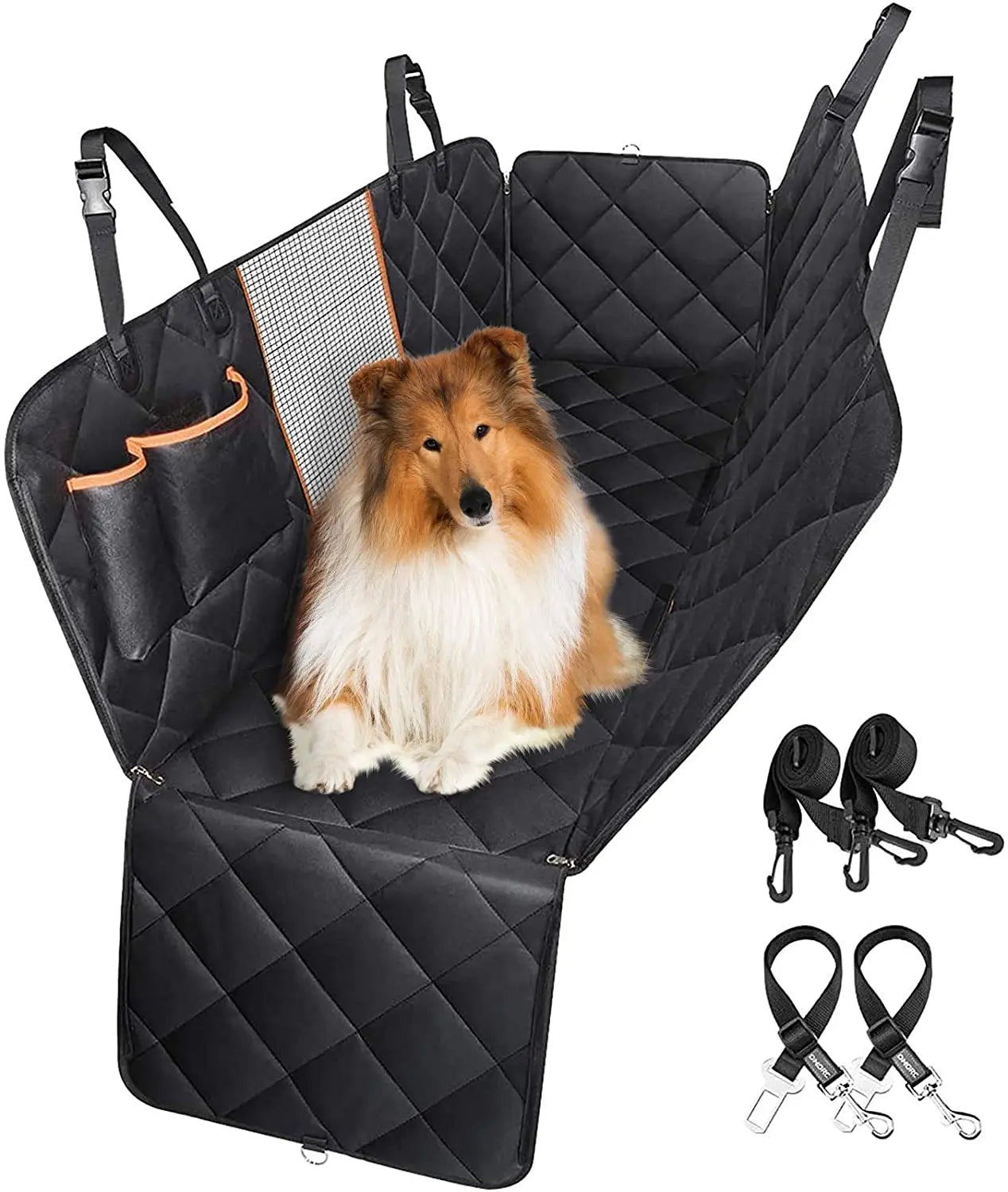 Customized Dog Car Seat Covers for Back Seat Pet Backseat Cover with Side Flap