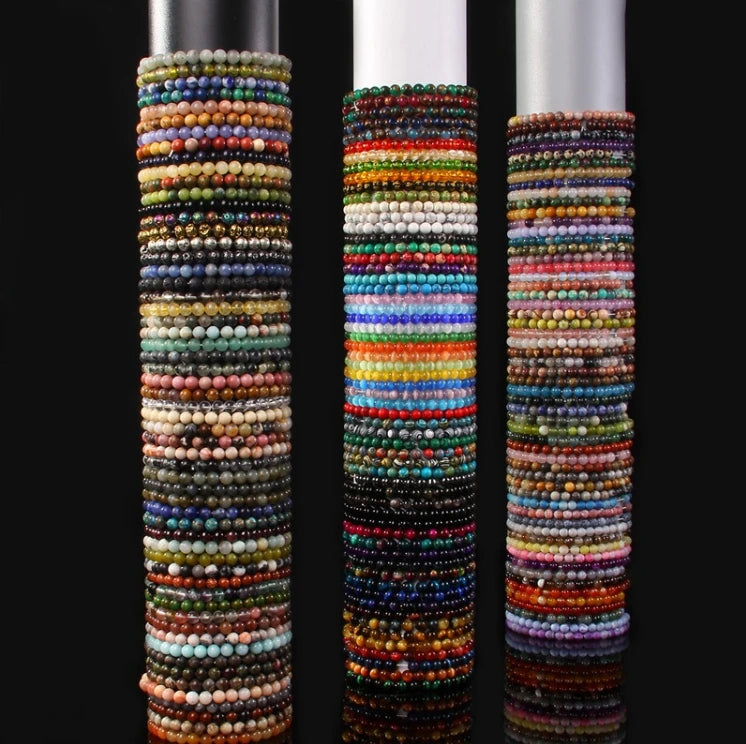 Factory Price Custom Men Women 6mm Round Beads Bracelets Set Yoga Healing Energy Natural Stone Crystal Bracelet Jewelry
