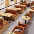 Light Luxury Restaurant Table and Chairs Custom Restaurant Solid Wood Card Table Semi-round Sofa Combination