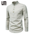 Liu Ming Wholesale 2024 Spring Summer Men Clothes Cotton Long Sleeve Casual Slim Business Collar Shirt Blouse