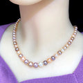 5A Long Pearl Chain Necklace Round Natural Freshwater Pearl 40cm 16 Inches Chain Strand