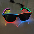 New Arrival Colorful LED El Wire Glasses Source Factory Novelty Bright Light Glow Sunglasses for Graduation Easter Christmas
