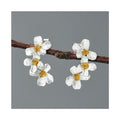 925 Sterling Silver 18K Gold Plated Jewelry Stud Earring Fashion Flower Women Earrings Jewelry