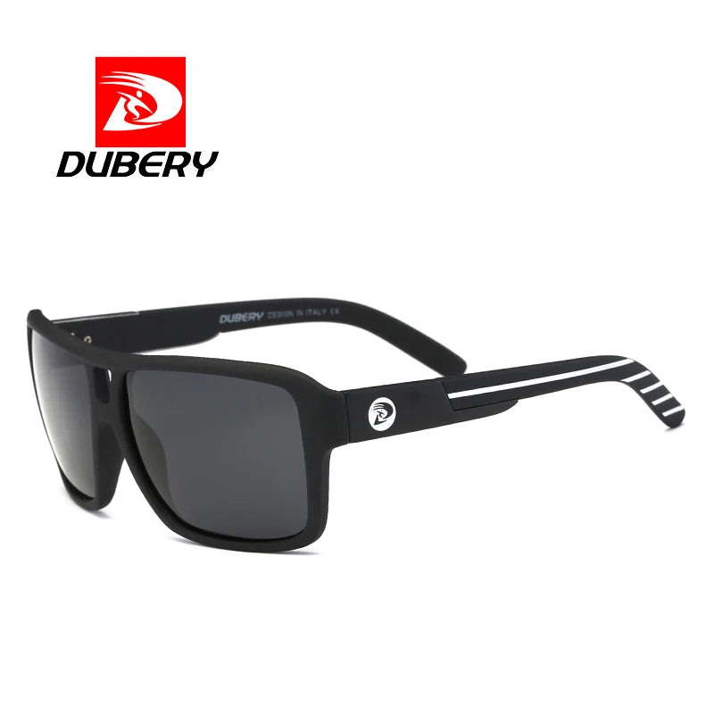 DUBERY D008 2026 Men's UV400 Polarized Sunglasses Big Frame Bride with Blue &Red Options PC Material Wholesale Price Sunglasses