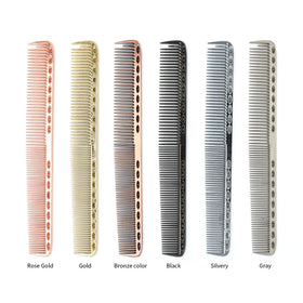 Custom logo Space Aluminum Pro Hairdressing Comb Metal Hair Cutting Dying Hair Brush Barber Tools Salon Accessaries Hair Comb