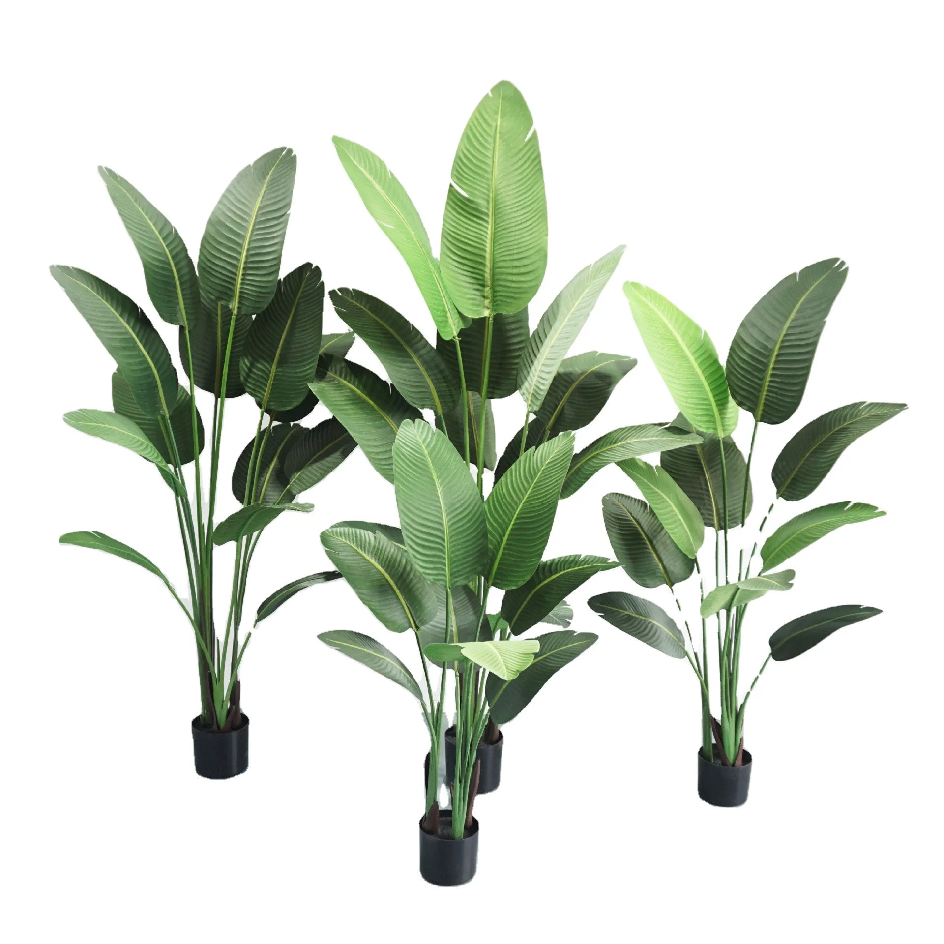 Indoor Decor Artificial Plant Faux Bird of Paradise Tree with Pot Plastic Traveler Banana Tree for Home Office Quality Product