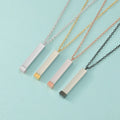 Factory Direct Sale Small Size Custom Letter Name Pendant Titanium Necklace 3D Bar Pendant Personalized Necklace
