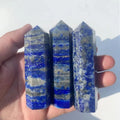 Wholesale Natural Polished Lapis Lazuli Healing Stones Gemstone Wand Towers Old Crafted Crystal Points