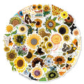 E-50pcs Popular Sunflower Plant Series Graffiti Stickers Packs for Motorcycle Suitcase Guitar Notebook Wholesale