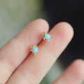 Aimgal Fine Jewelry Trendy S925 Sterling Silver Gold Plated Opal Star Earrings for Party & Gift Occasions